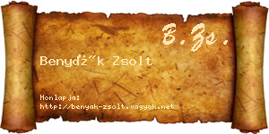 Benyák Zsolt névjegykártya